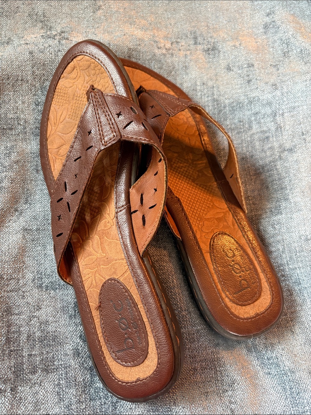 Brown Women’s Leather Slip-On Sandals